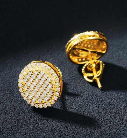 Iced Out Round Shape Earrings